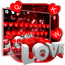Red Glitter Love Keyboard APK