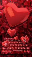 Red Love Petals Keyboard penulis hantaran
