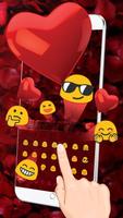 Red Love Petals Keyboard syot layar 1