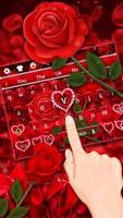 Red Rose Flower Keyboard Affiche