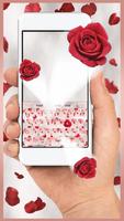 Red Rose Petals Keyboard Theme Cartaz