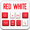 Teclado branco vermelho