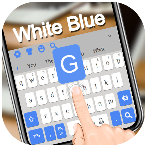 Simple White Blue Keyboard