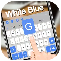 Скачать Simple White Blue Keyboard APK