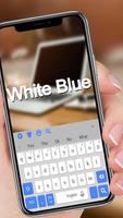 Simple White Blue Keyboard Affiche
