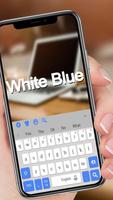 Simple White Blue Keyboard постер