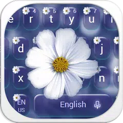 White Daisy Keyboard Theme APK download