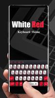 لوحة مفاتيح بيضاء وحمراء بسيطة الملصق