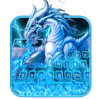 Blue Thunder Flaming Dragon Keyboard Theme icône