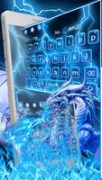 Blue Thunder Flaming Dragon Keyboard Theme Affiche