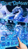 Blue Thunder Flaming Dragon Keyboard Theme capture d'écran 1