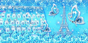 Turquoise Diamond Butterfly Keyboard Theme