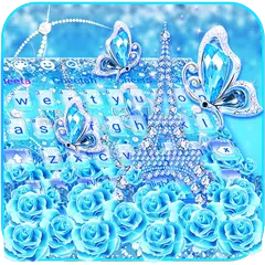 Turquoise Diamond Butterfly Keyboard Theme アプリダウンロード