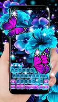 Twinkle Flower Butterfly Keyboard ポスター