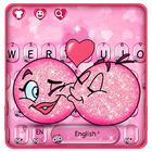 3D Valentine Love Emoji Keyboard Theme آئیکن