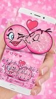 3D Valentine Love Emoji Keyboard Theme Affiche