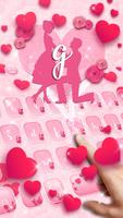 Pink Love Valentine Keyboard Theme ảnh chụp màn hình 1