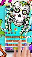Zombie Skull Graffiti Keyboard постер