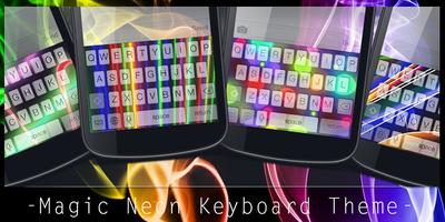 Magic Neon Keyboard Theme Cartaz