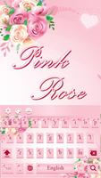 Peach Blossom Rose Typewriter poster