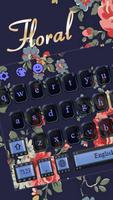 Vintage Blossom Keyboard Affiche