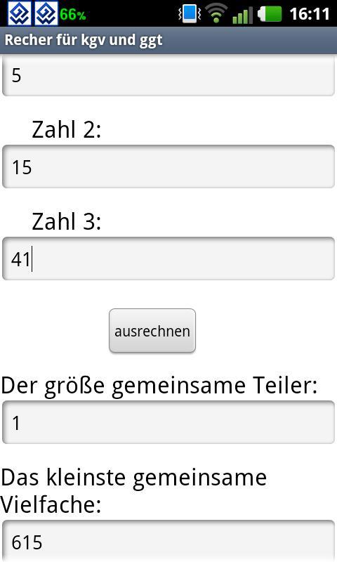 Rechner für kgv und ggt for Android - APK Download