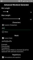 Wordlist Generator स्क्रीनशॉट 1