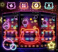 Neon Kitty Wallpaper &amp; Icons capture d'écran 2