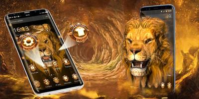 3D golden king lion theme ภาพหน้าจอ 3