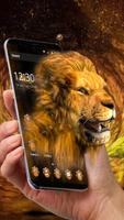 3D golden king lion theme syot layar 1