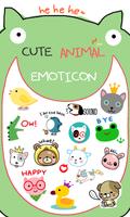 Cute animal emoticons poster