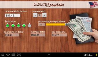 برنامه‌نما Calculateur de pourboire USA عکس از صفحه