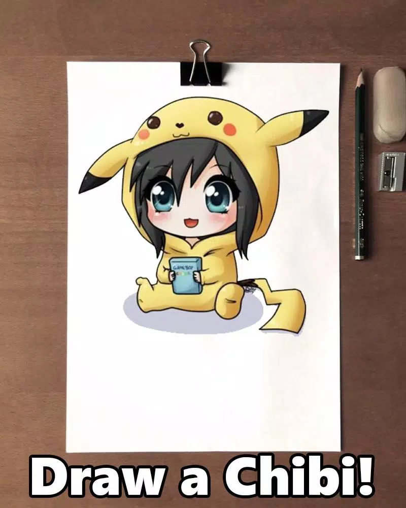 Como desenhar um Pikachu Chibi