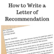 How to write a letter of recommendation