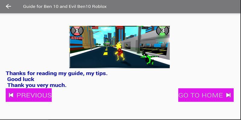 Guide For Ben 10 And Evil Ben 10 Roblox For Android Apk Download - a guide to roblox thank you 2 wattpad