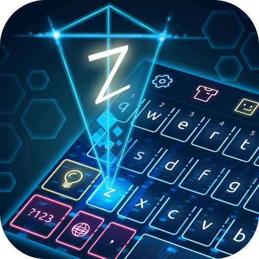 Keyboard-Hologram Neon Theme