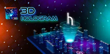 Teclado holograma neón en 3D