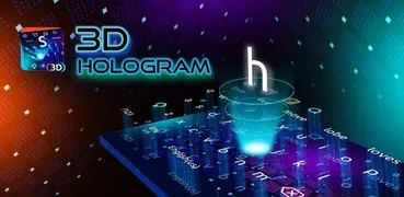 Neonfarbene 3D-Hologram-Tastatur