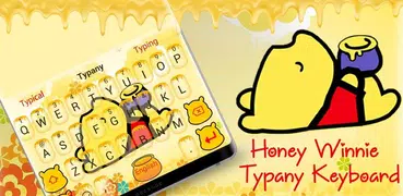 可愛的黃色蜂蜜溫妮熊typany鍵盤