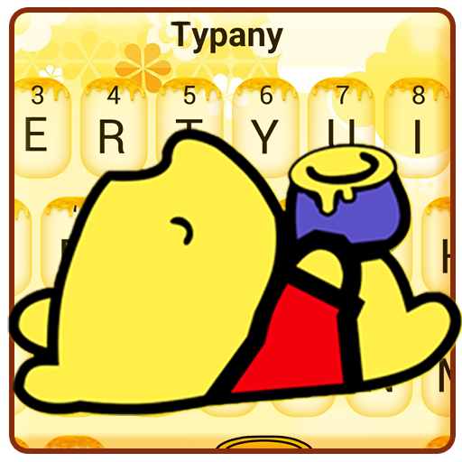 Cute Yellow Honey Winnie Bear Typany Keyboard