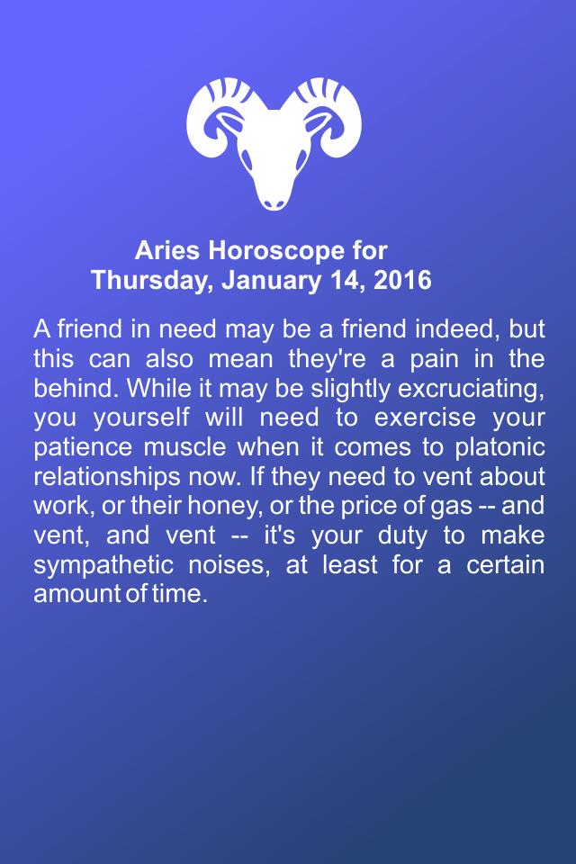 aries daily horoscope january 14