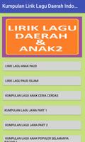 Poster Kumpulan Lirik Lagu Daerah Indonesia Dan Lagu Anak