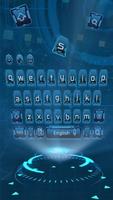 hacker geek keyboard computer dark blue net Affiche