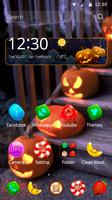 Halloween theme candy icon poster