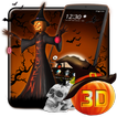 3D Halloween Pumpkin Night Theme