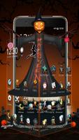 3D Halloween Pumpkin Night Theme Affiche