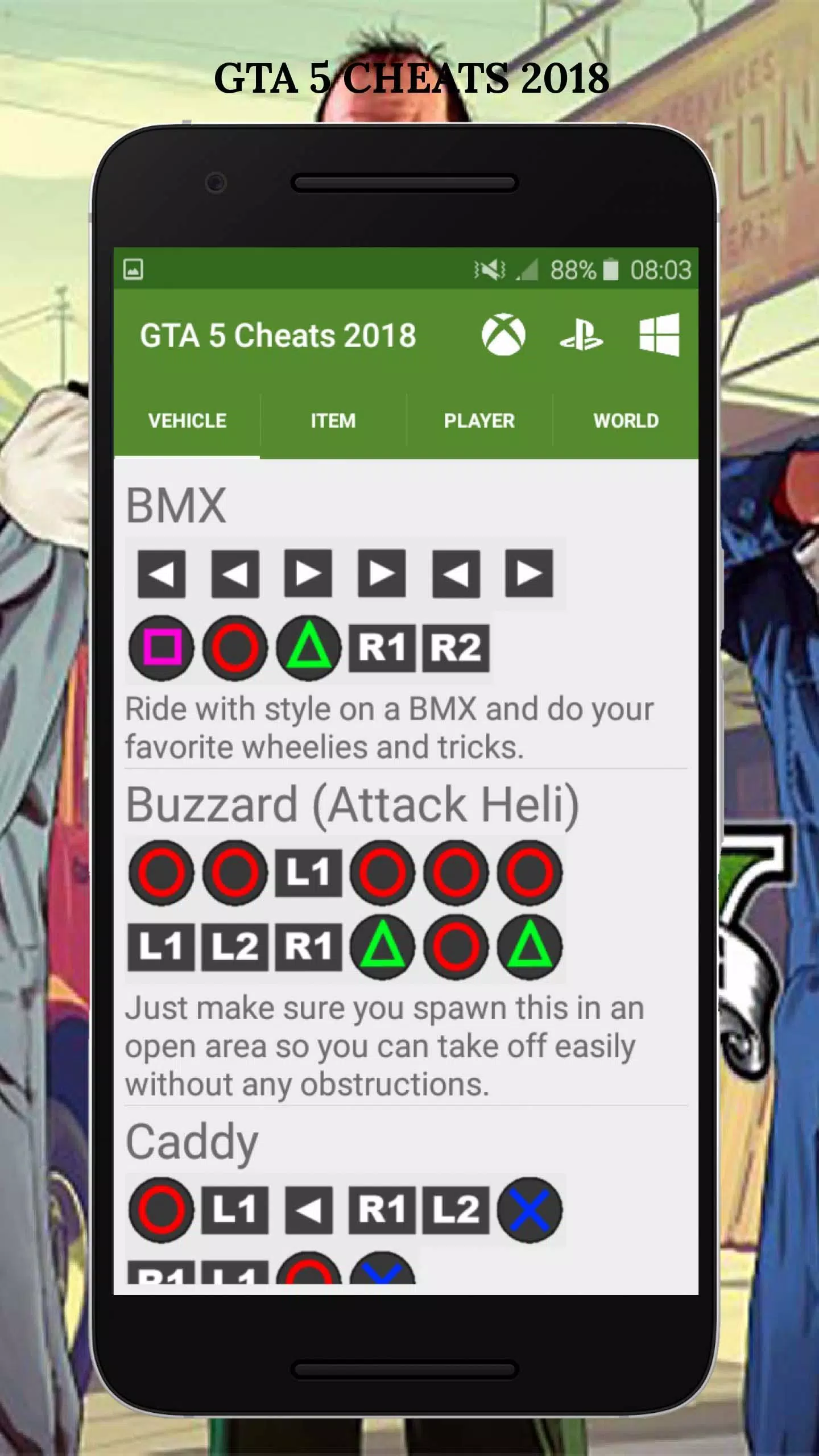 GTA 5 Cheats 2018 APK pour Android Télécharger