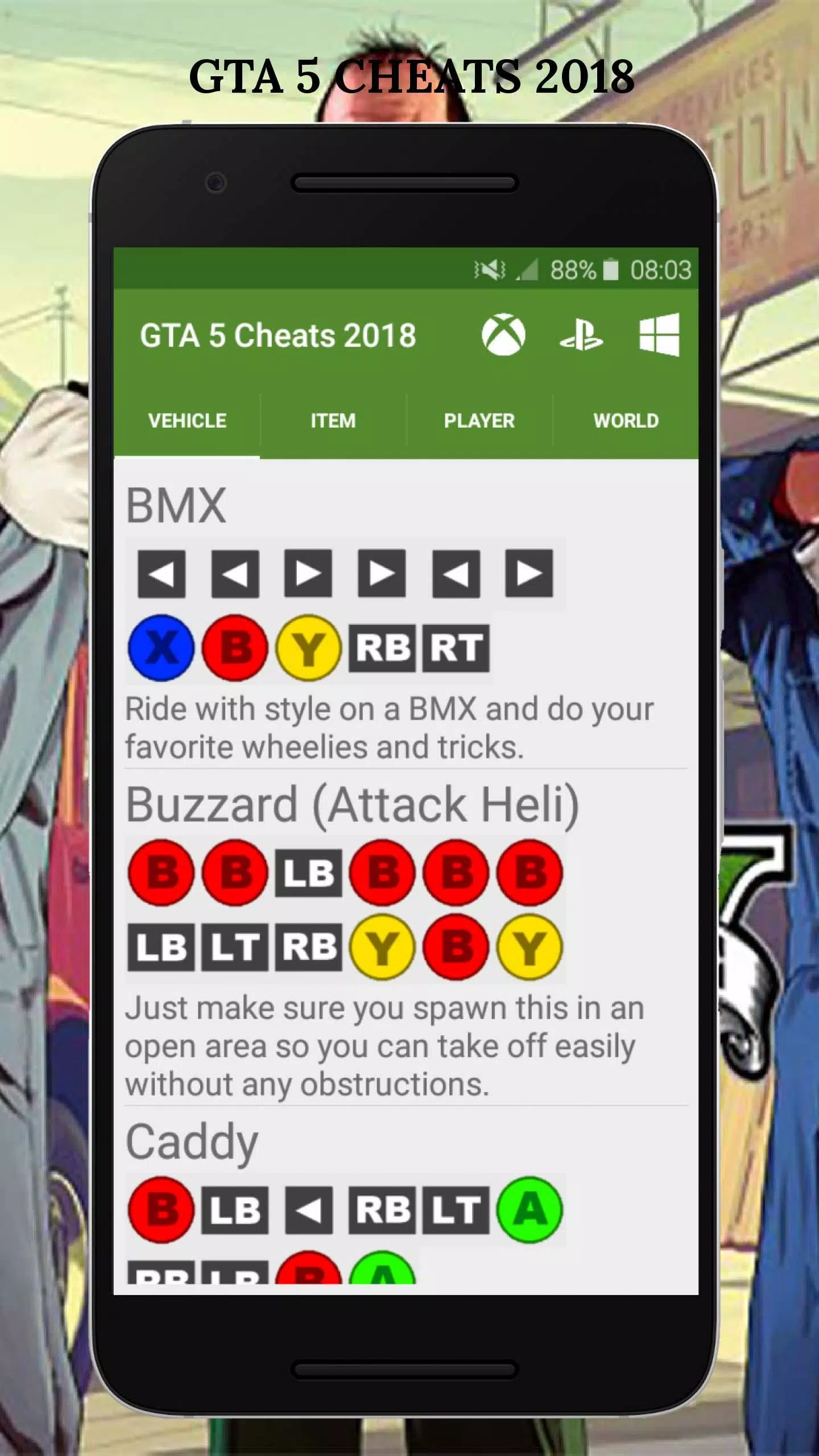 Bike cheat code GTA V (PS4) 