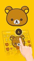 Счастливая тема с желтой медвежью клавиатурой постер