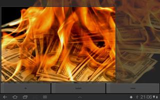 برنامه‌نما Dollars in Fire Live Wallpaper عکس از صفحه